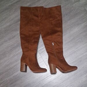 JustFab Tan Over the Knee Boots